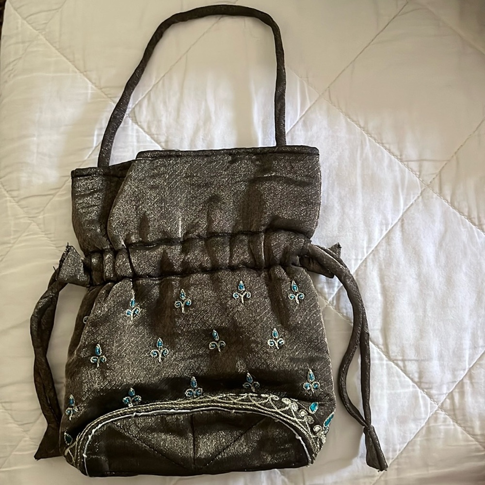 Handmade Silk Drawstring Pouch from India